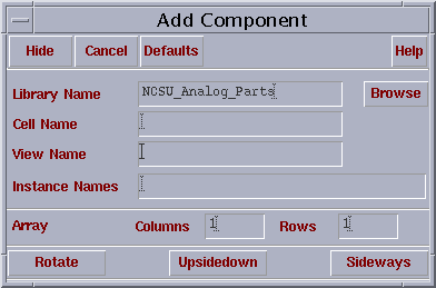 Add Component window