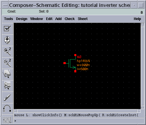 NMOS transistor after placement