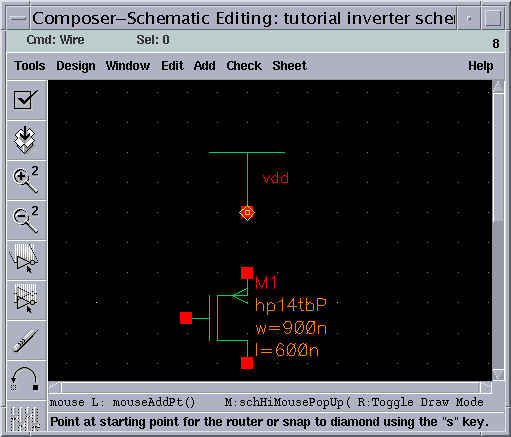 Pointing at vdd net