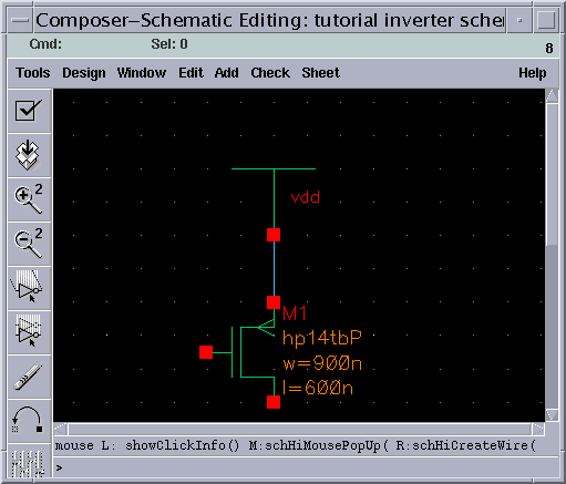 Clicked on the source terminal of PMOS