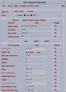 Edit Object Properties window