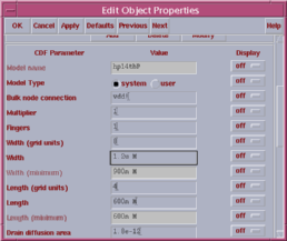 Editing the width