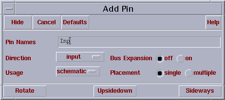Adding the input pin